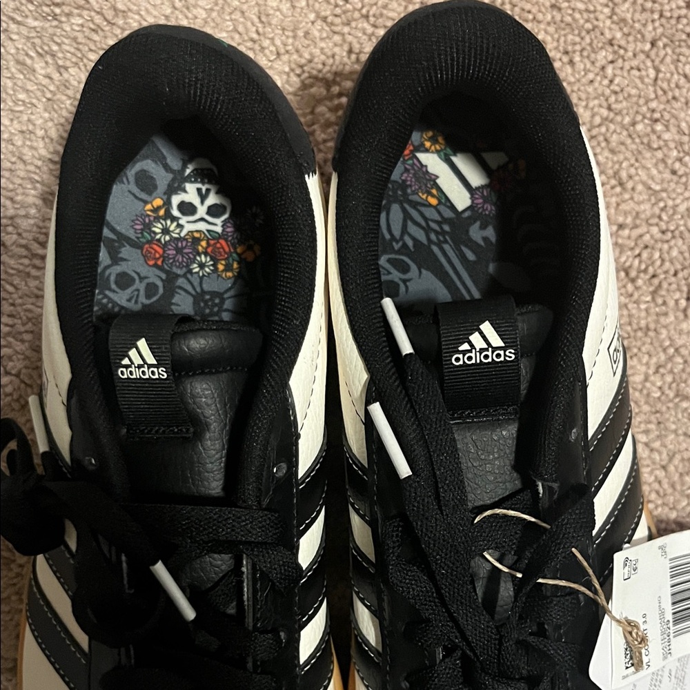 Adidas Black and White Sneakers with Gum Sole - Picture 5 of 5